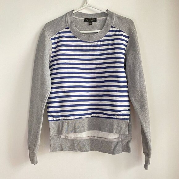 COPY - Burberry Grey Striped Front High Low pullover Sweatshirt XXS - Picture 2 of 7